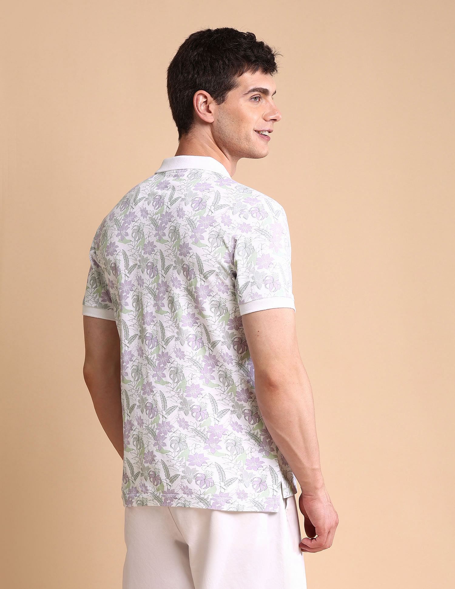 U.S. Polo Assn. Floral Printed Slim Fit Polo Shirt