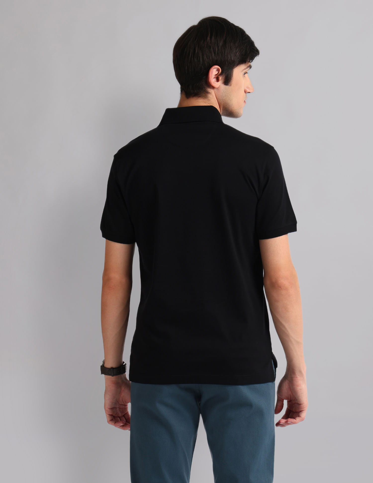AD by Arvind Slim Fit Mercerised Polo Shirt