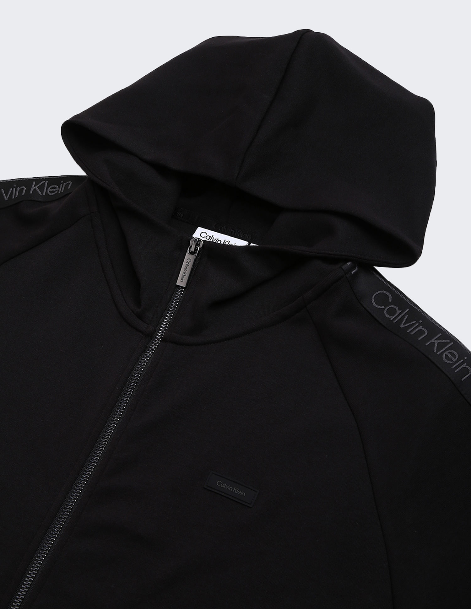 Calvin Klein Logo Tape Raglan Zip Through Sweatshirt
