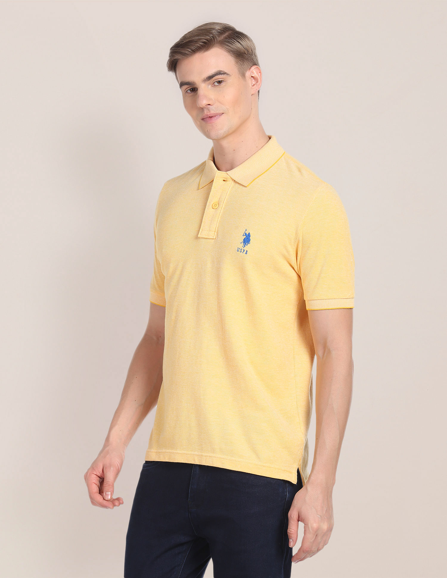U.S. Polo Assn. Tipped Collar Heathered Polo Shirt