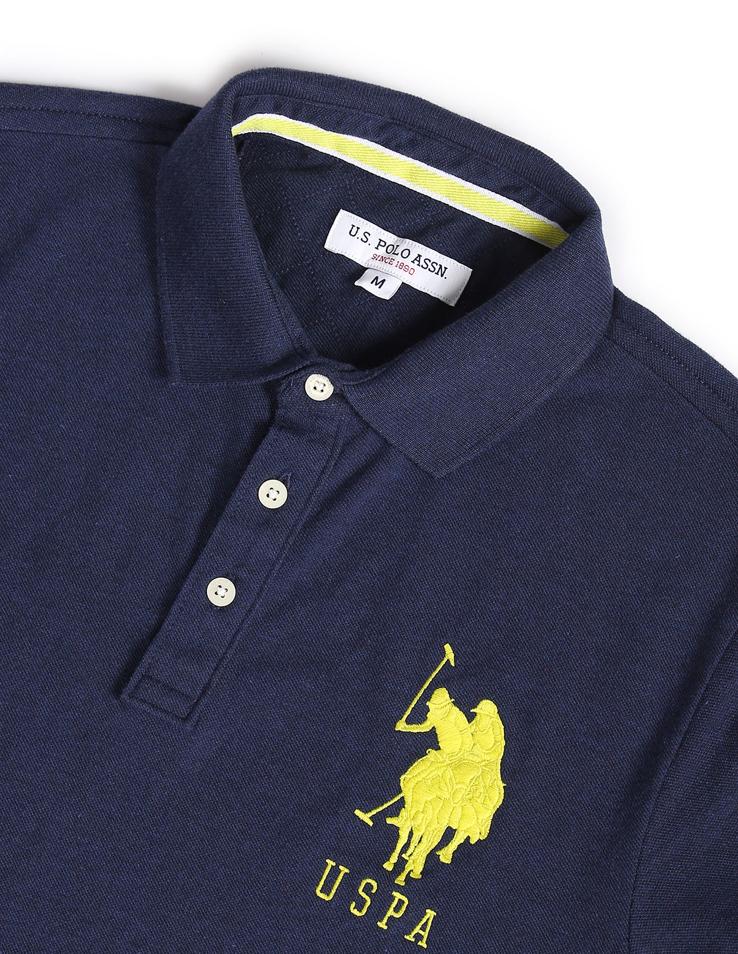 Buy . Polo Assn. Men Dark Blue Pique Logo Polo Shirt 