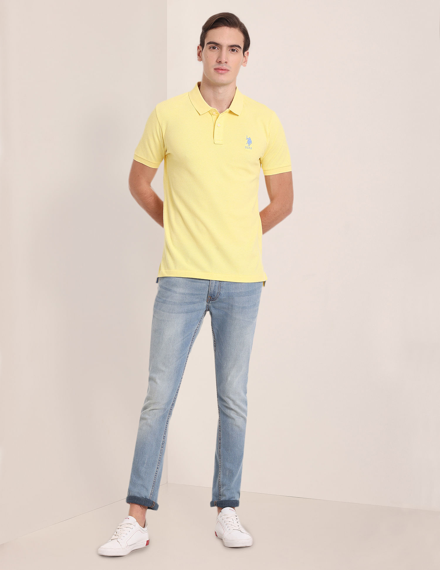 U.S. Polo Assn. Slim Fit Popcorn Polo Shirt