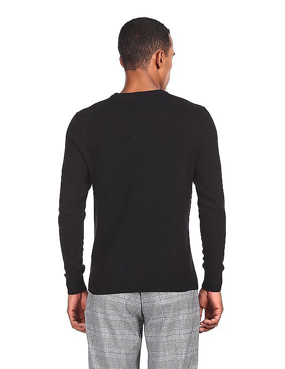 U.S. Polo Assn. Denim Co. Crew Neck Brand Patterned Weave Sweater