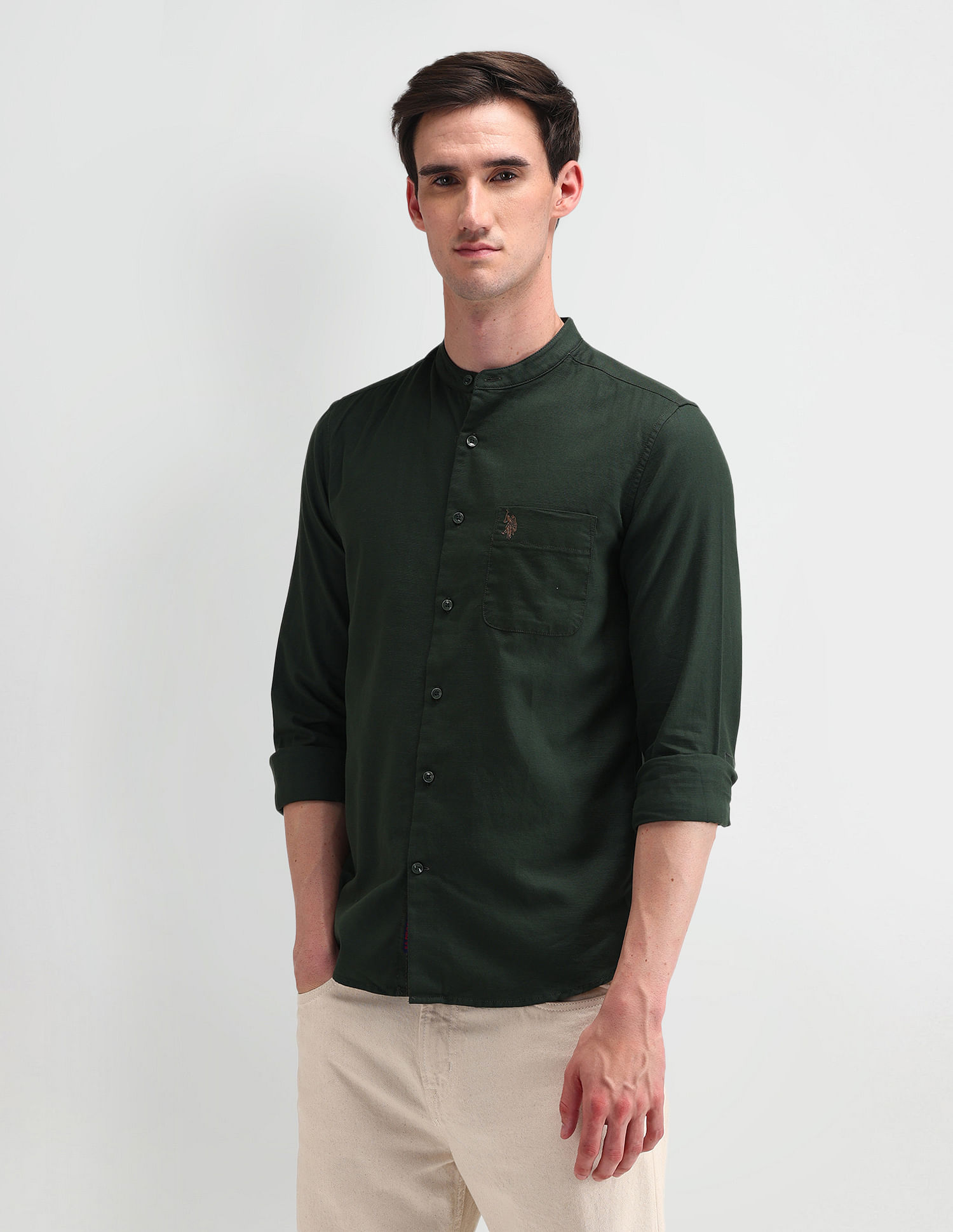 U.S. Polo Assn. Denim Co. Slim Fit Solid Shirt