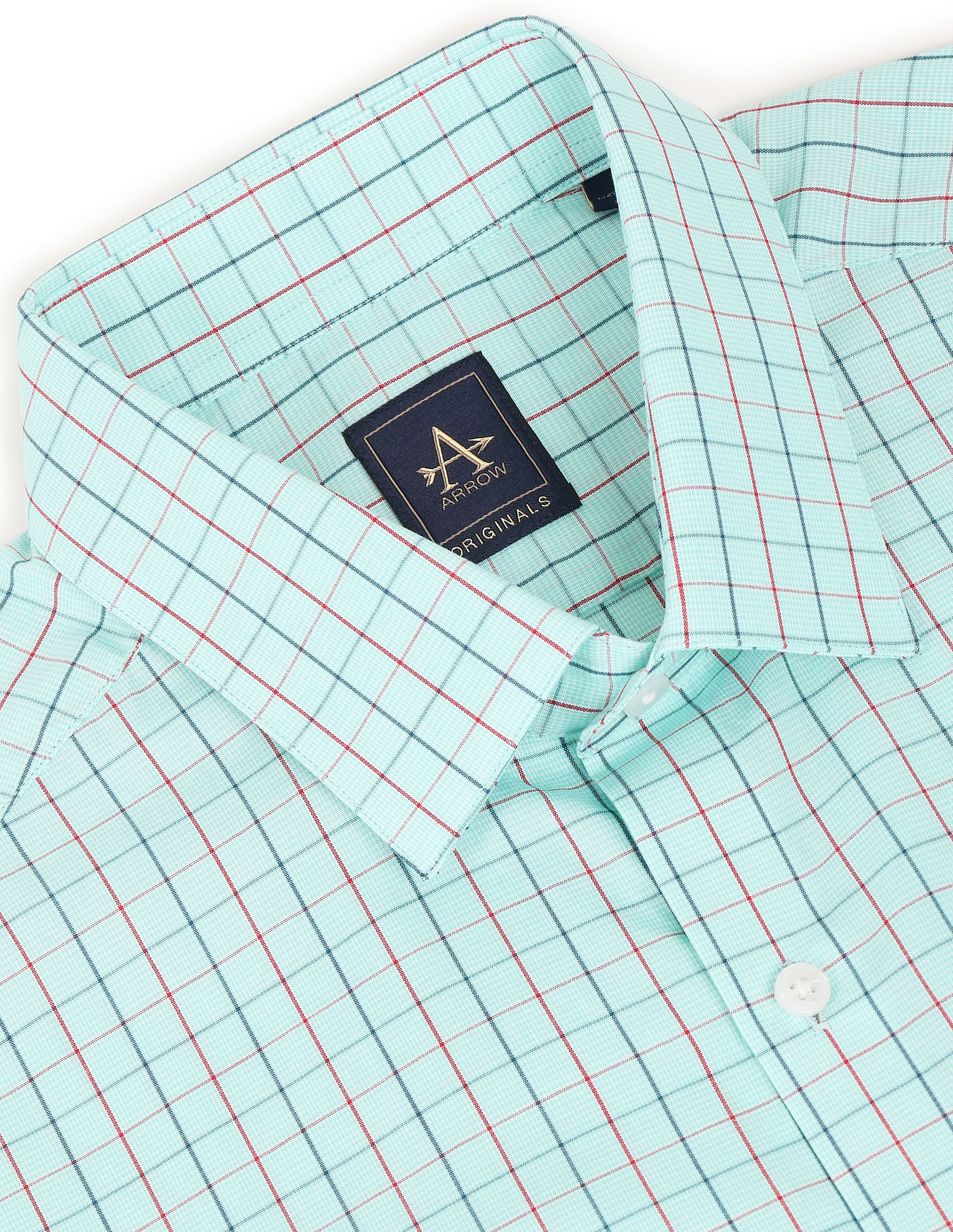 Arrow Cutaway Collar Grid Tattersall Check Shirt