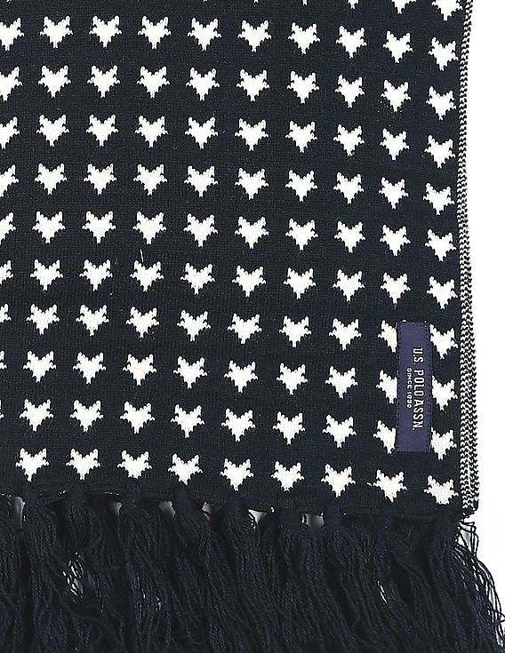U.S. Polo Assn. Patterned Knit Wool Muffler