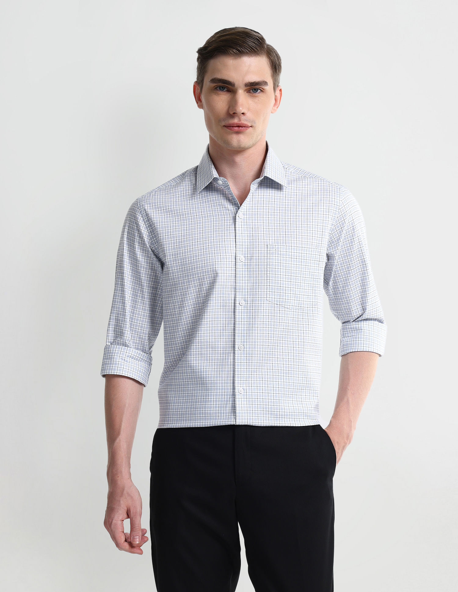 Arrow Checked Slim Fit Dobby Shirt
