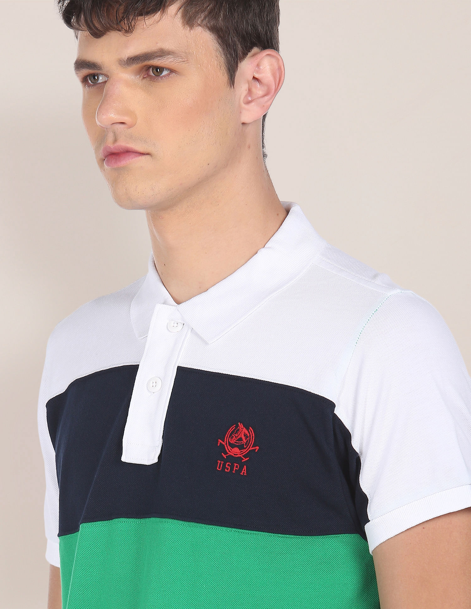 U.S. Polo Assn. Colour Block Cotton Polo Shirt