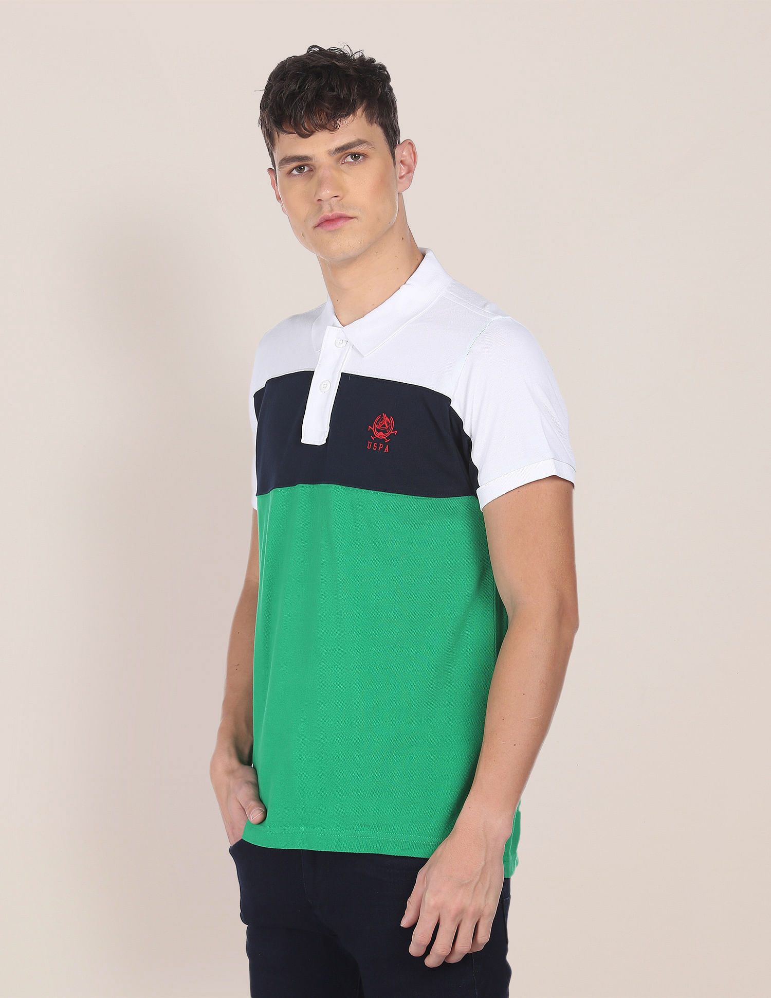 U.S. Polo Assn. Colour Block Cotton Polo Shirt