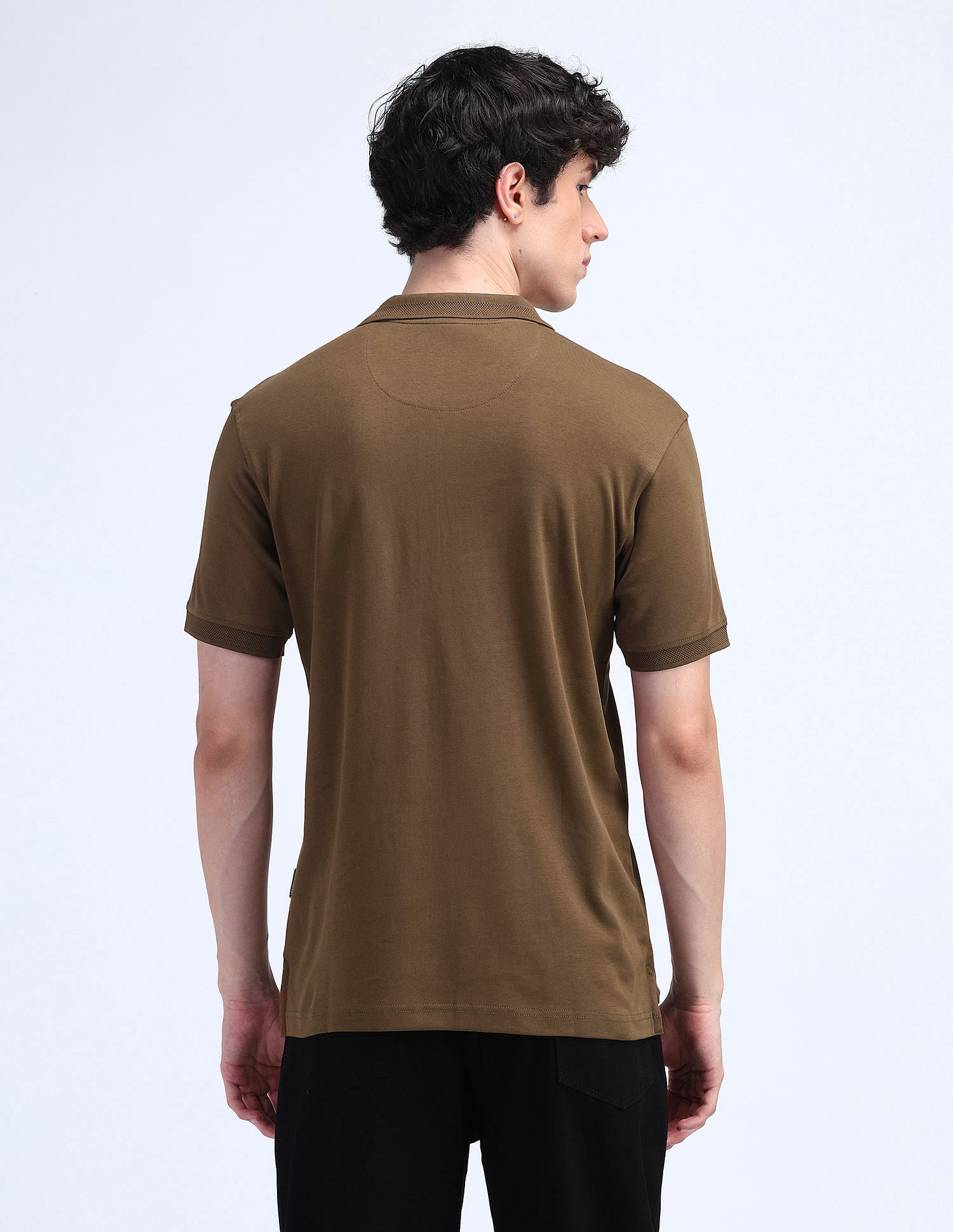 Flying Machine Solid Regular Cotton Polo Shirt