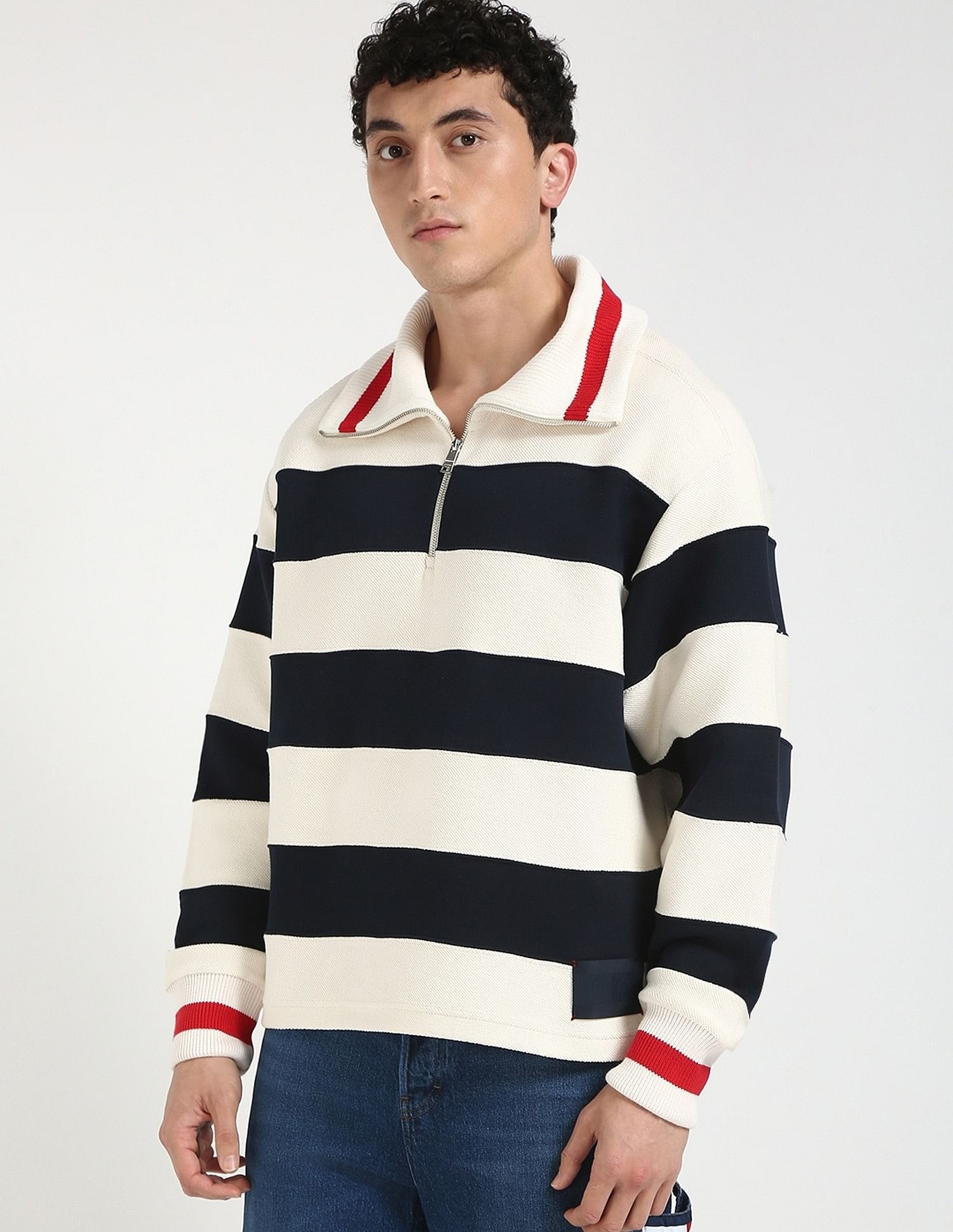 Tommy Hilfiger Striped Relaxed-Fit Cotton Sweatshirt