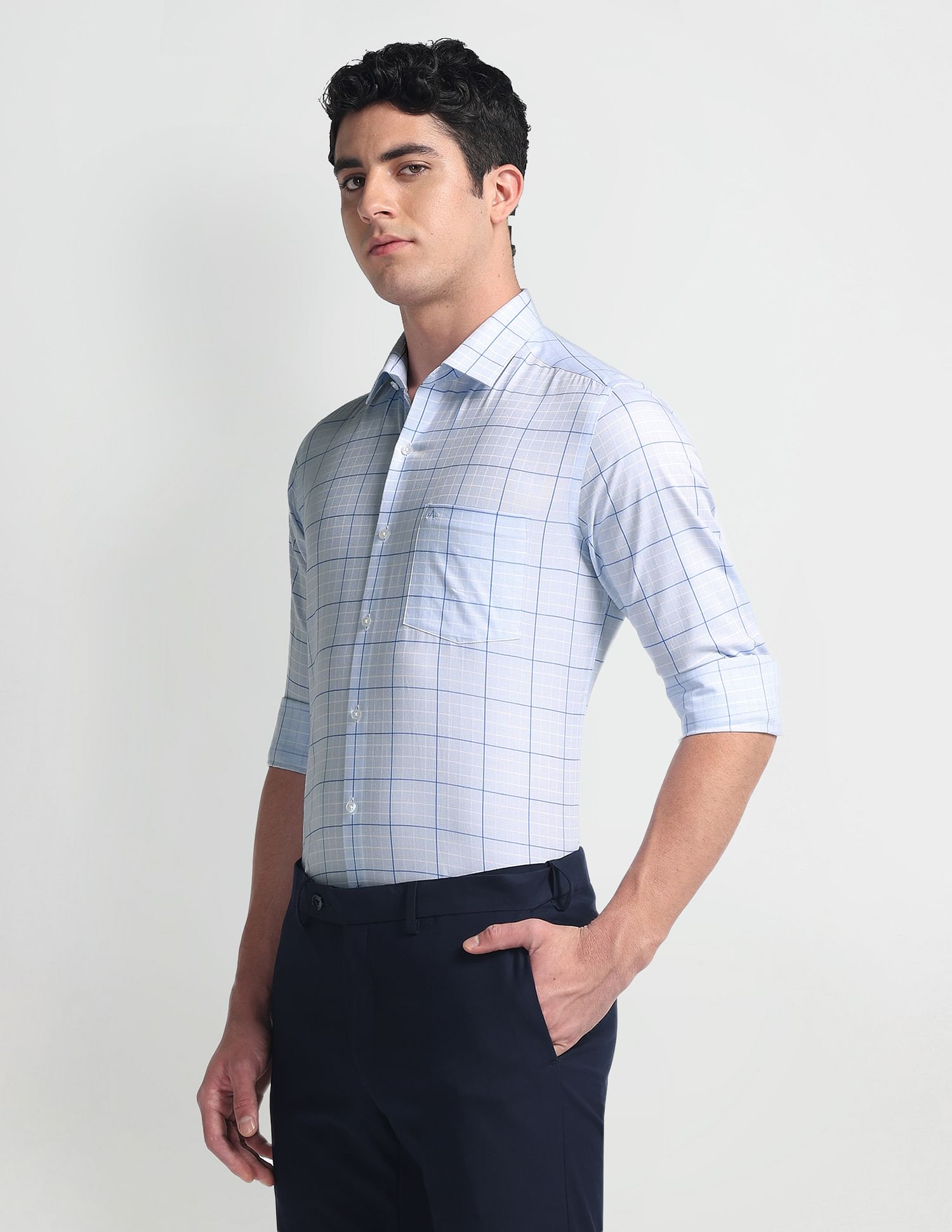 Arrow Graph Check Manhattan Slim Shirt