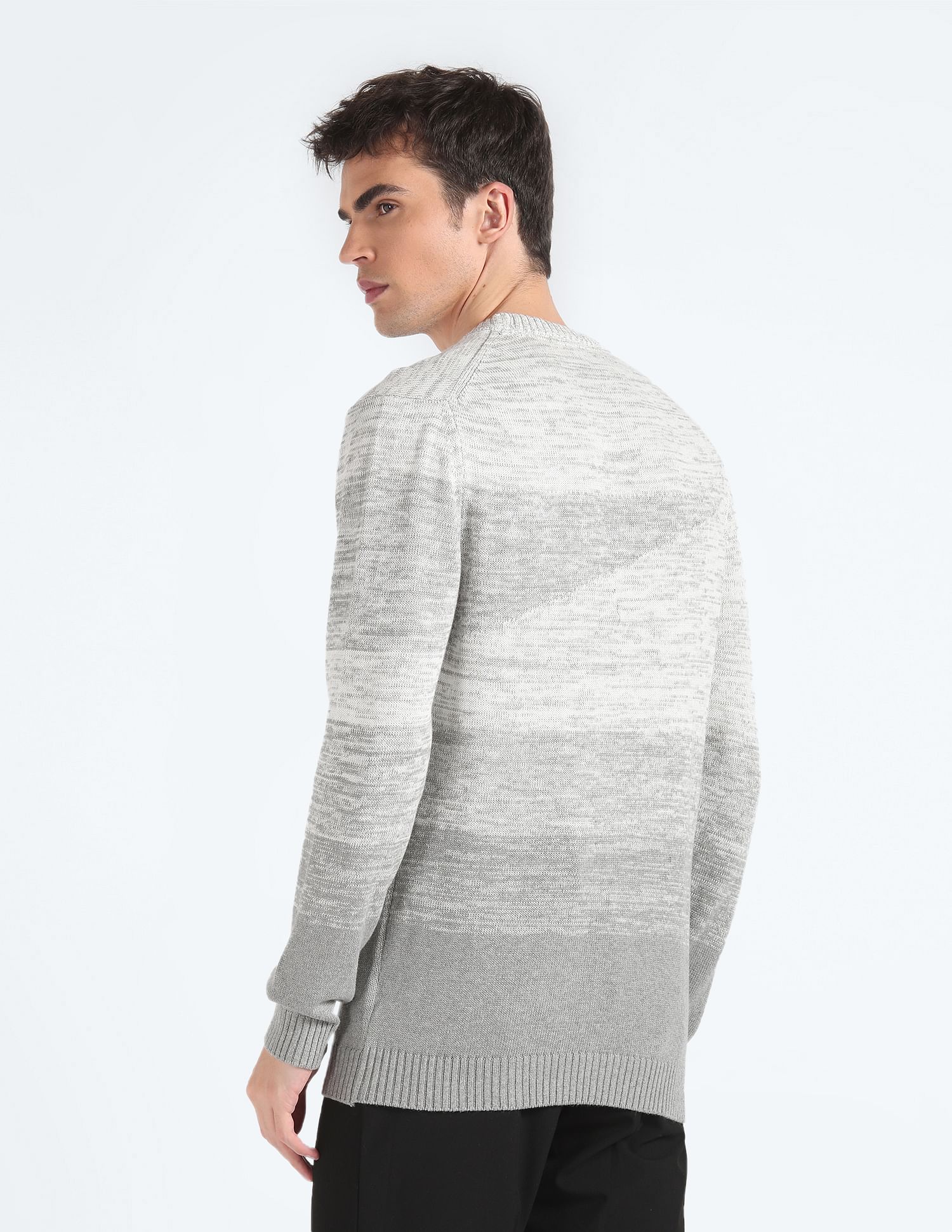 Flying Machine Heathered Crew Neck Sweater