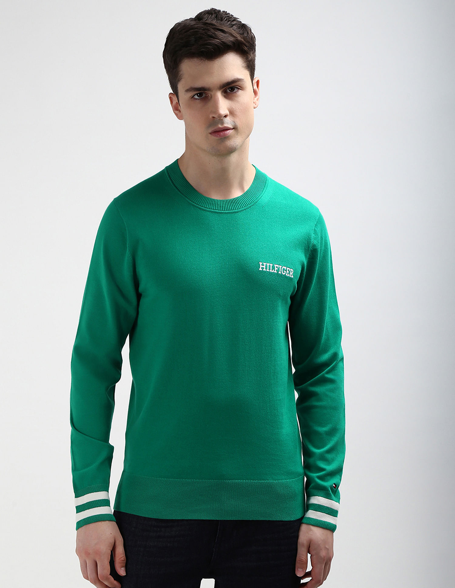 Tommy Hilfiger Embroidered Monotype Cotton Sweater