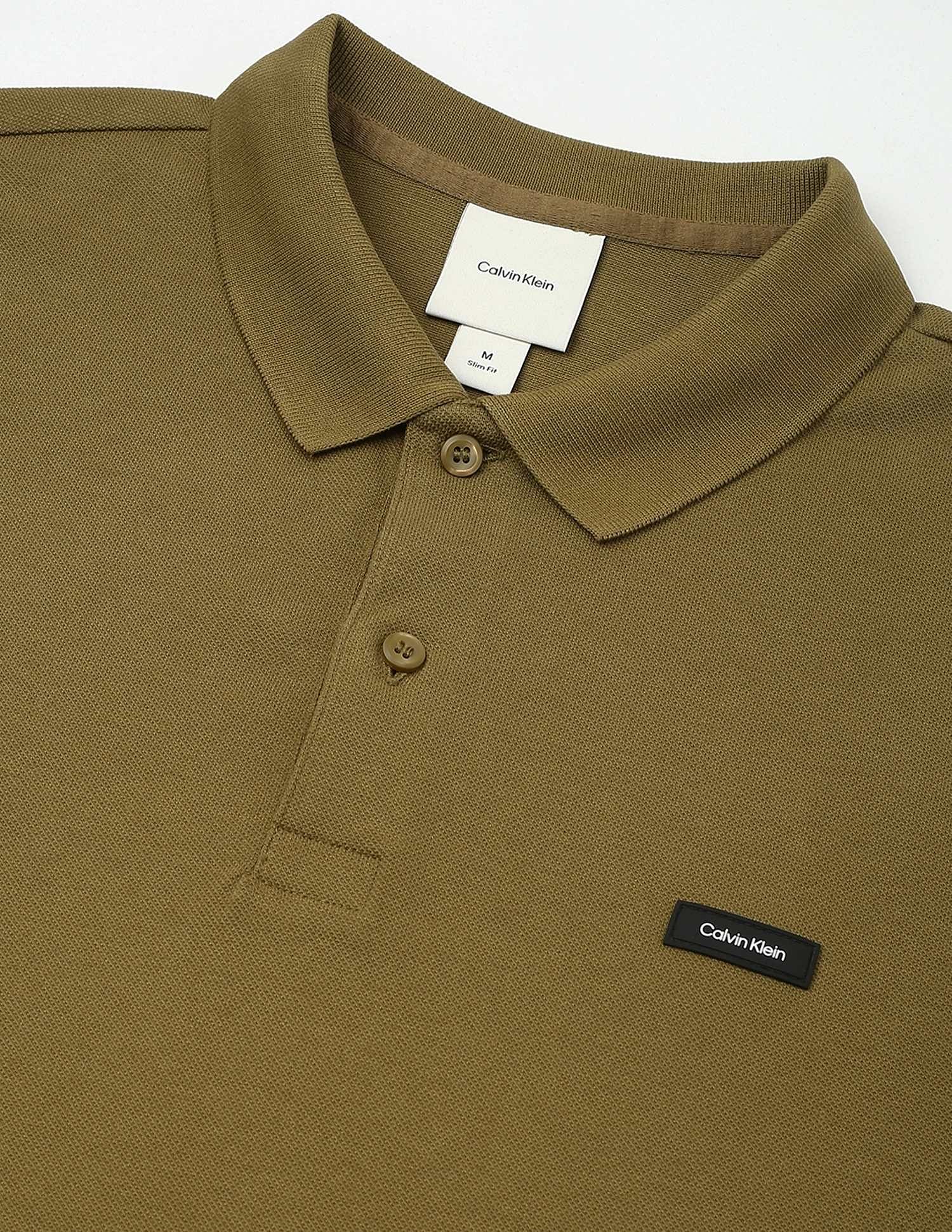 Calvin Klein Jeans Solid Slim-Fit Cotton Polo T-Shirt