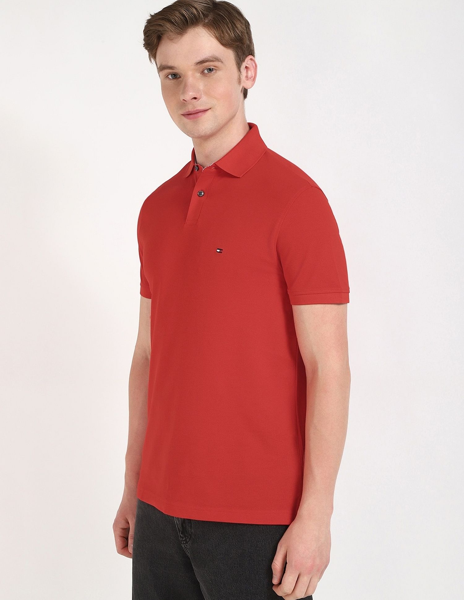 Tommy Hilfiger Solid Regular-Fit Cotton Polo Shirt