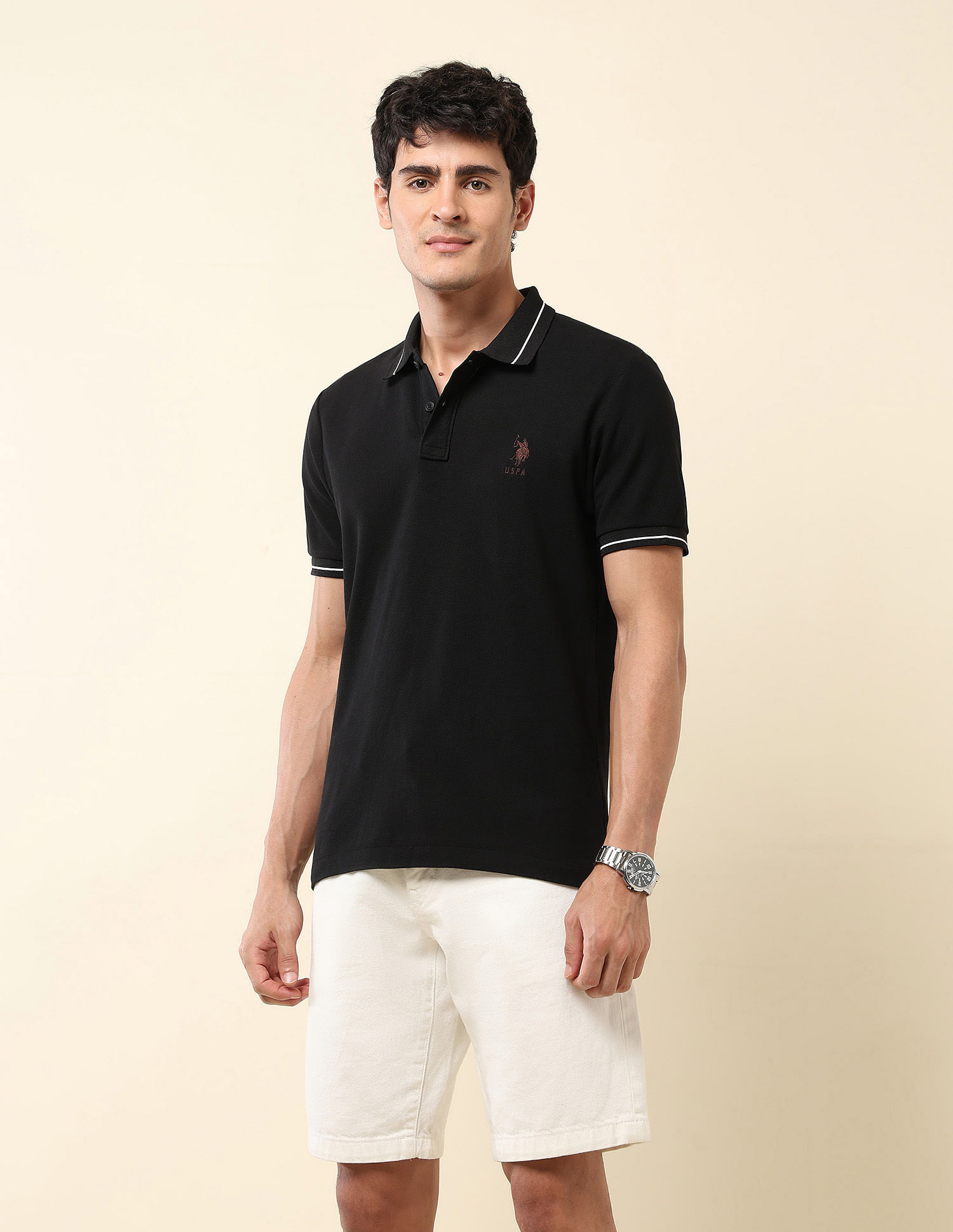 U.S. Polo Assn. Solid Modern Monochrome Polo Shirt