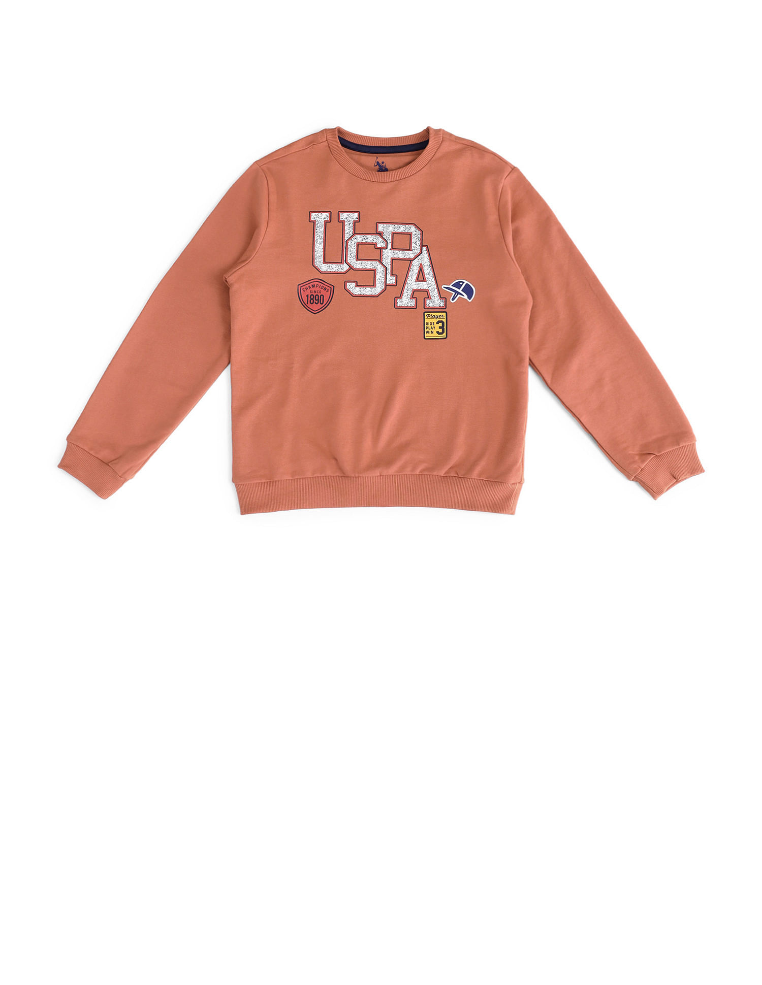 U.S. Polo Assn. Kids Brand Printed Regular Fit Sweatshirt