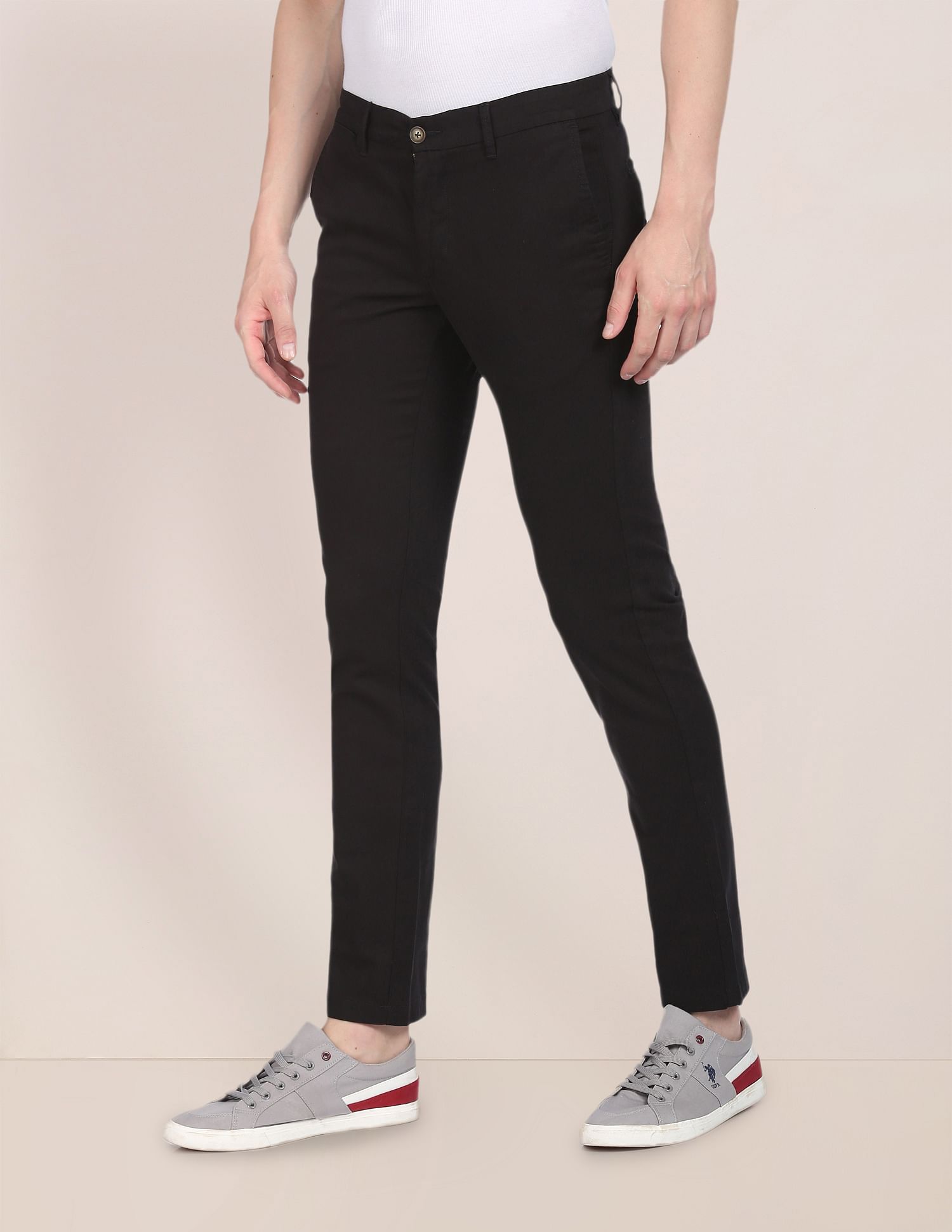 U.S. Polo Assn. Denver Slim Fit Solid Casual Trousers