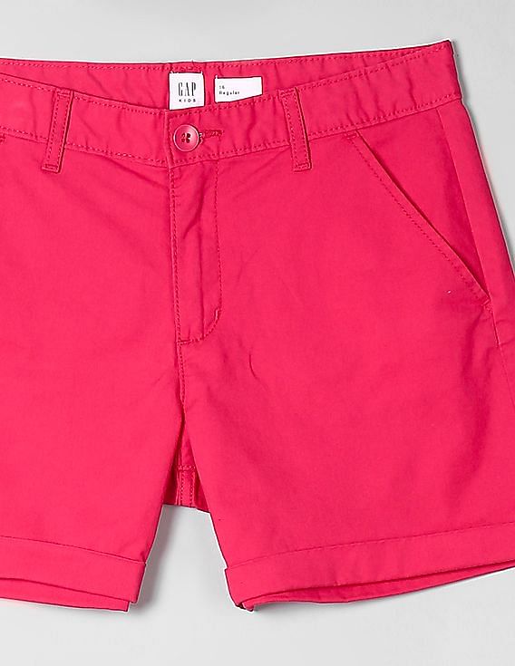 GAP Girls Pink Midi Shorts In Twill