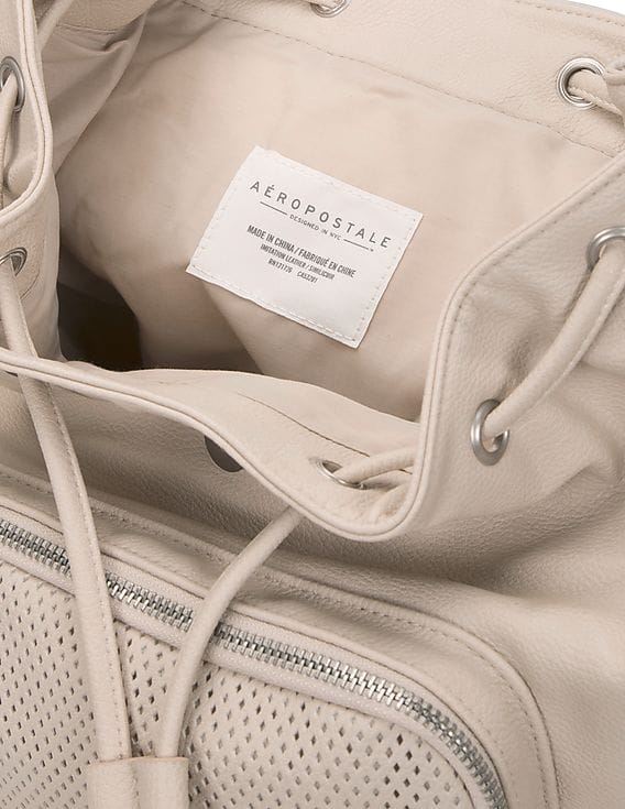 Buy Aeropostale Faux Leather Perf Accent Backpack - NNNOW.com Buy Aeropostale Faux Leather Perf Accent Backpack - NNNOW.com