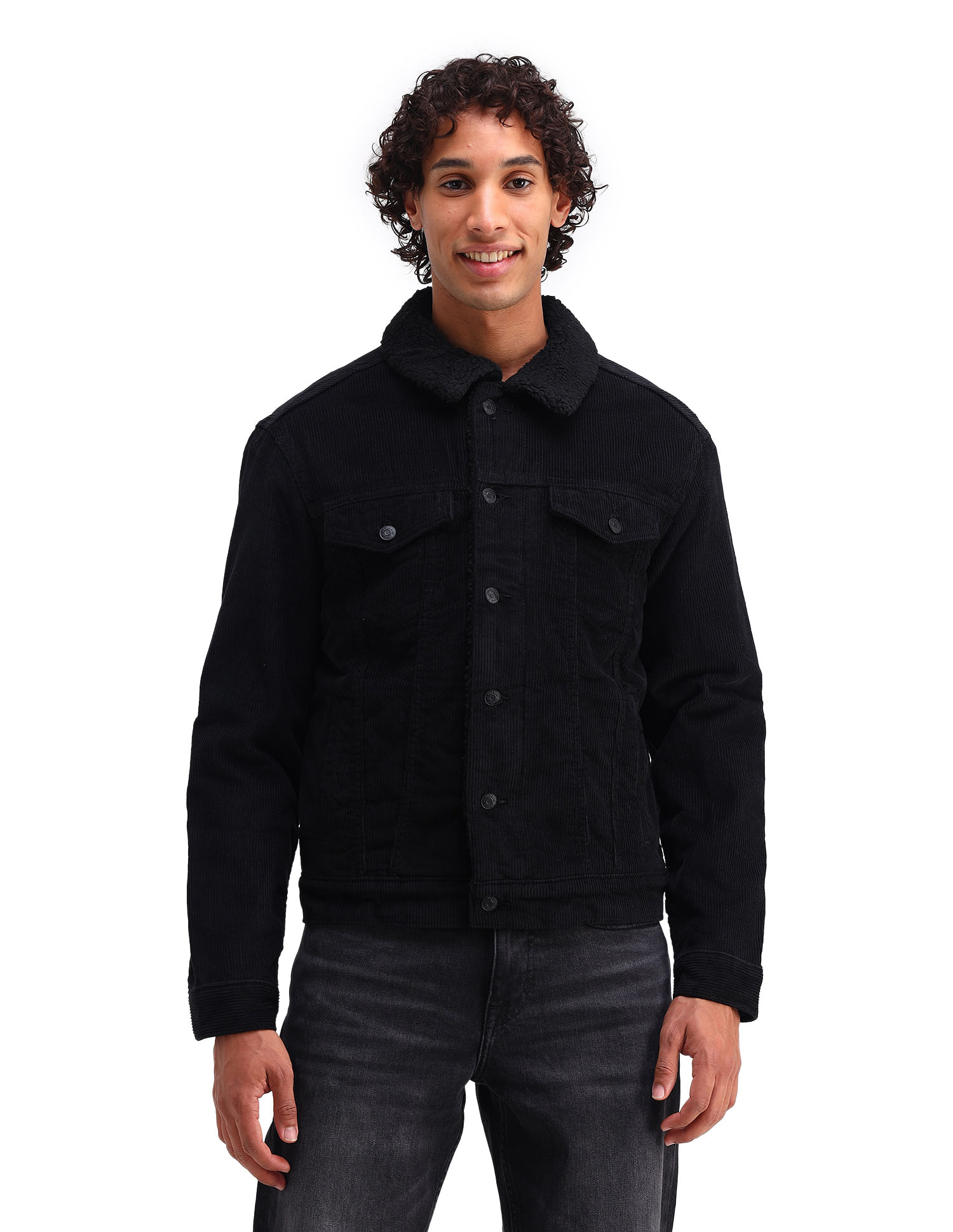 U.S. Polo Assn. Denim Co. Slim Fit Corduroy Sherpa Jacket