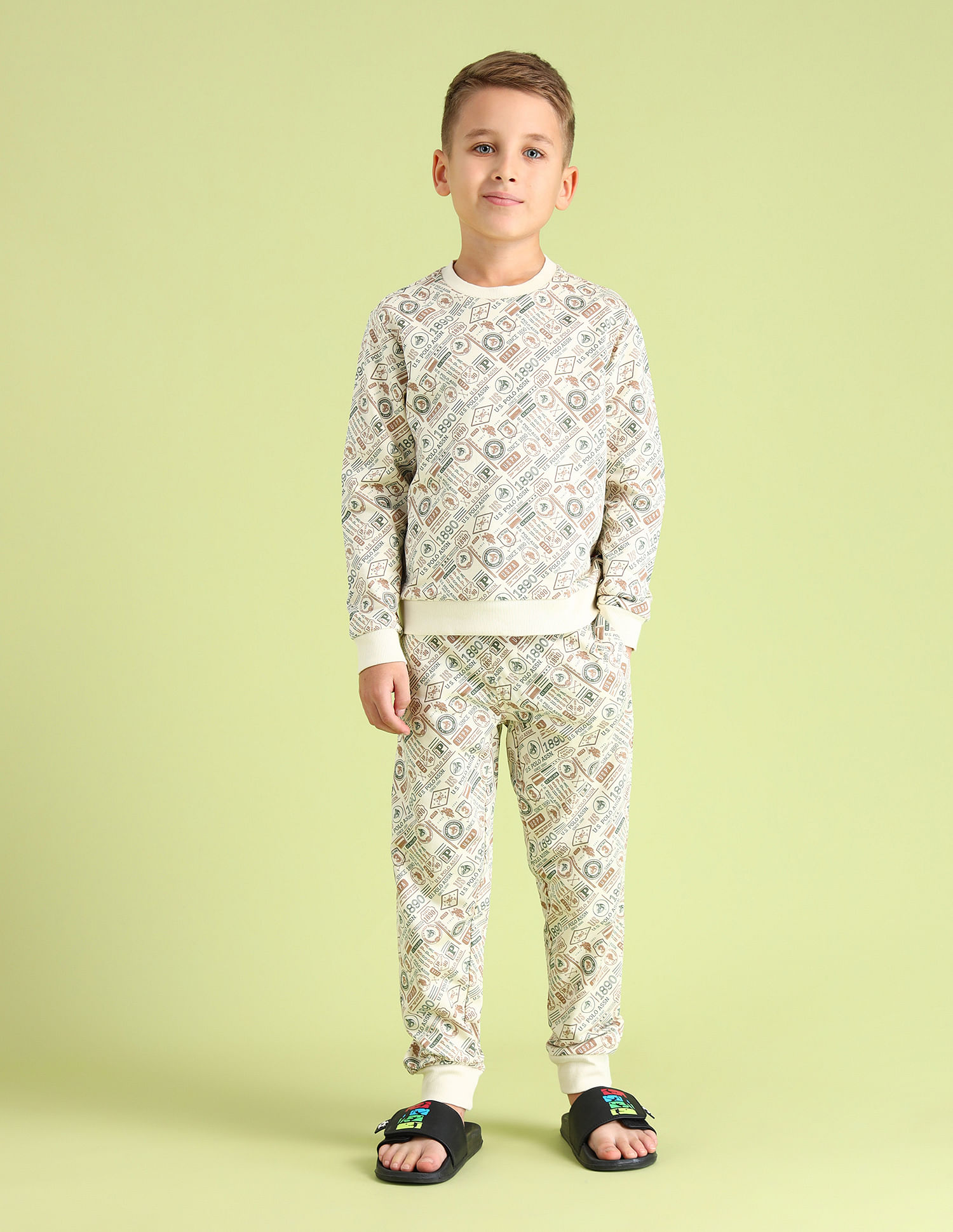 U.S. Polo Assn. Kids Boys Graphic Printed Cotton Sweatshirt