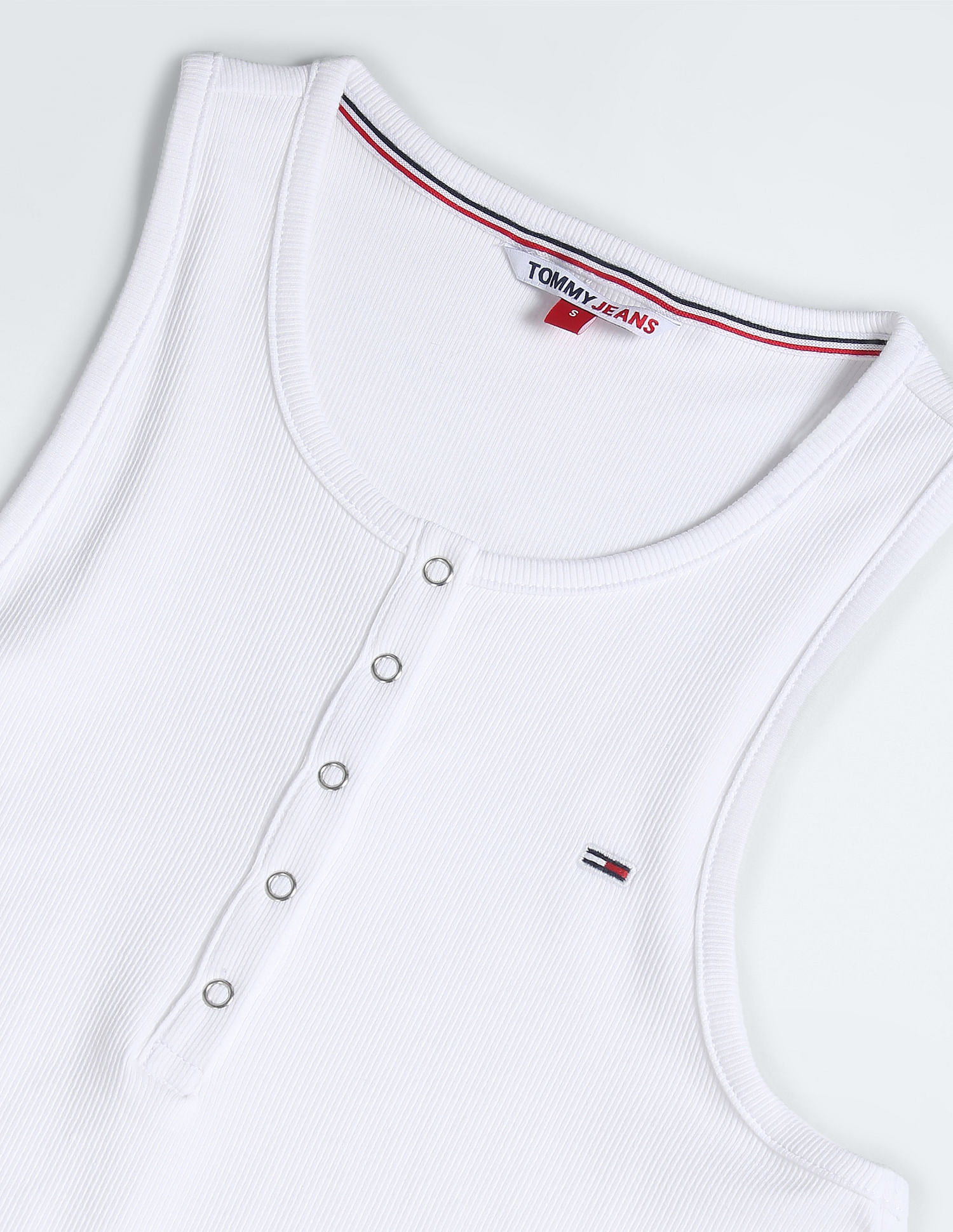Tommy Hilfiger Essential Button Placket Ribbed Tank T-Shirt