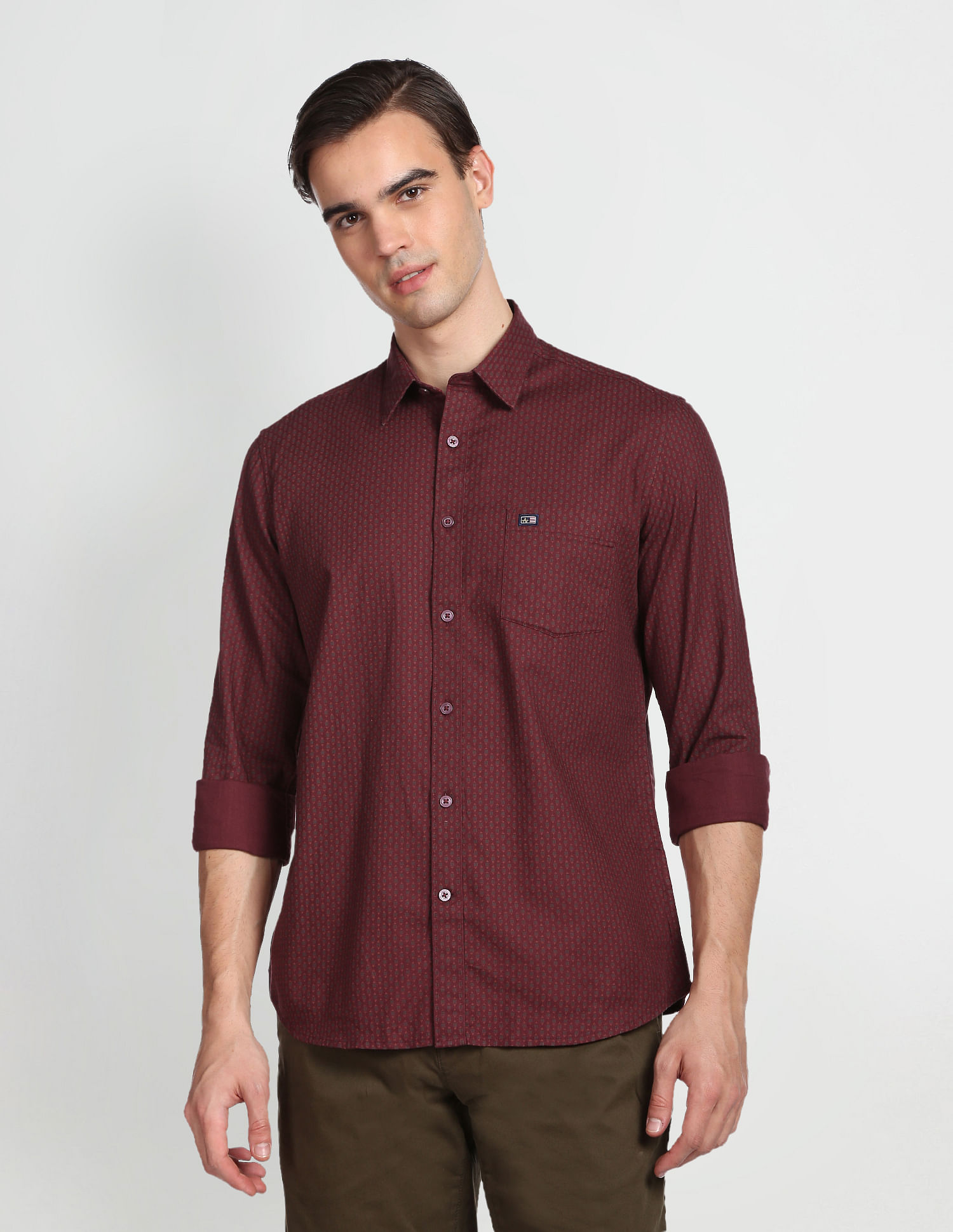 Arrow Sports Geometric Print Slim Fit Casual Shirt