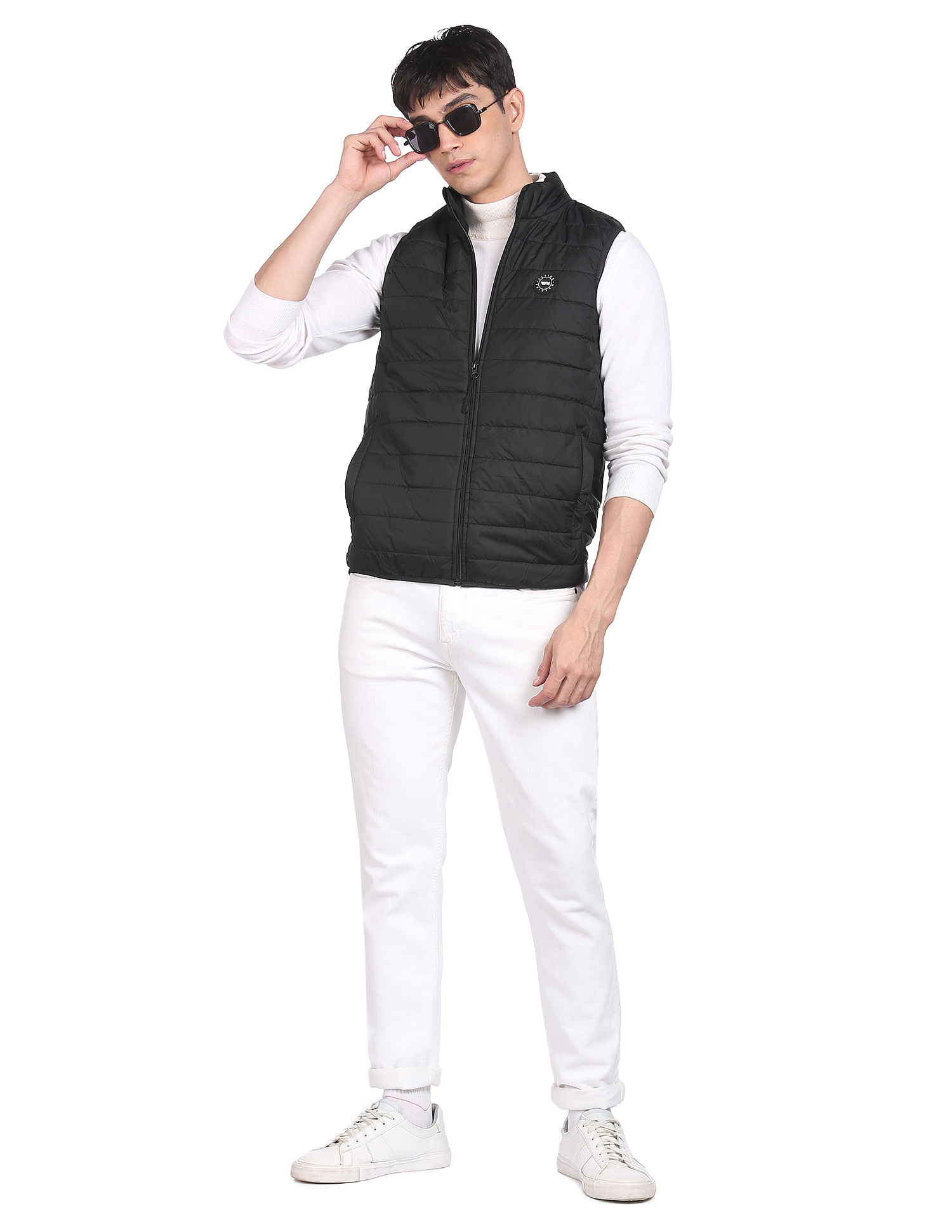 Flying Machine High Neck Sleeveless Padded Jacket