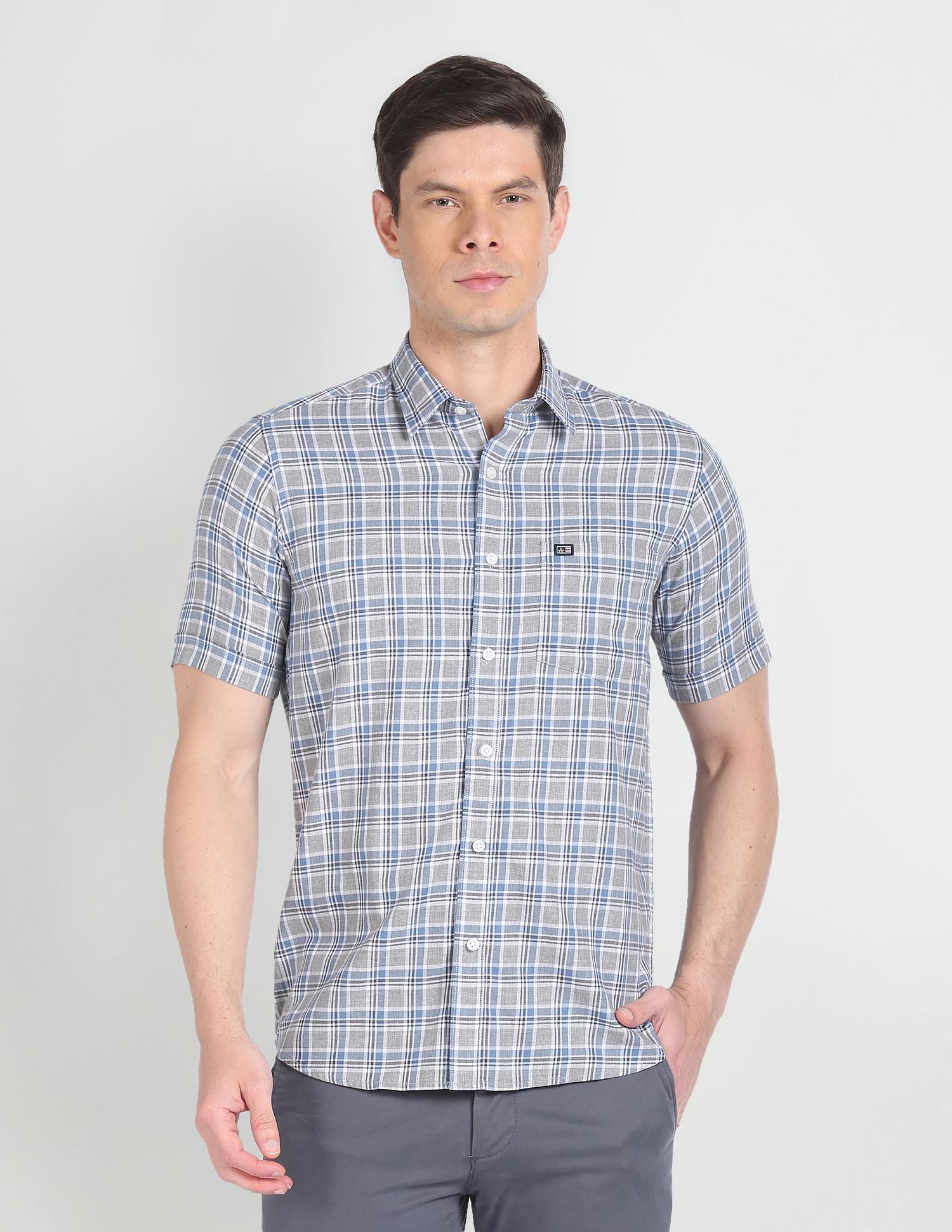 Arrow Sports Tartan Check Twill Shirt