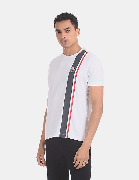 U.S. Polo Assn. White Crew Neck Contrast Stripe T-Shirt