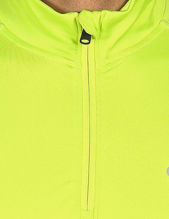 Calvin Klein Men Neon Green High Neck Solid T-Shirt