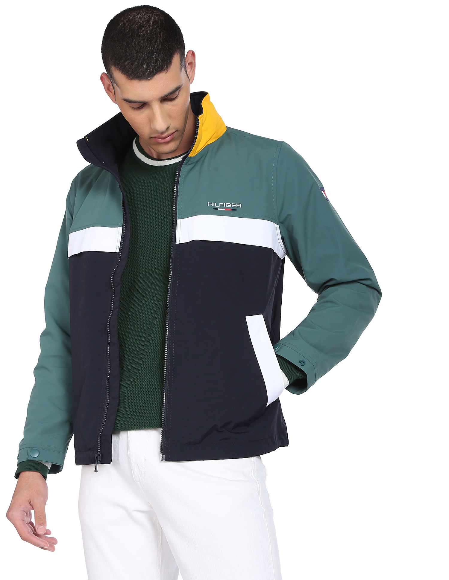 Buy Tommy Hilfiger Men Navy And Green Viking Regatta Colour Block