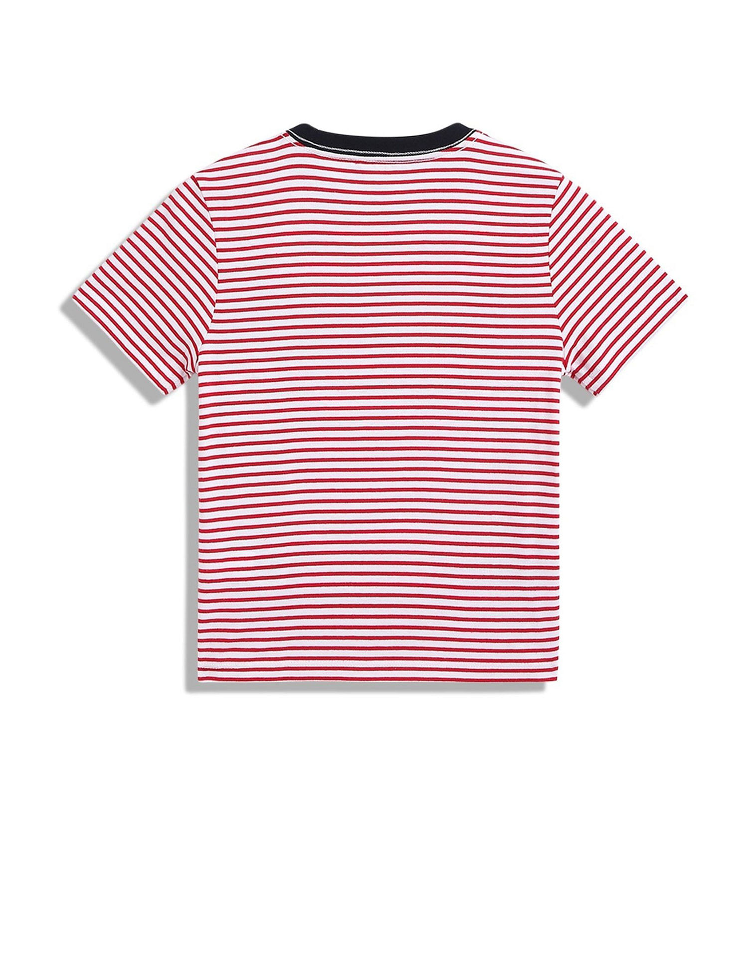 Tommy Hilfiger Boys Red Horizontal Striped T-Shirt