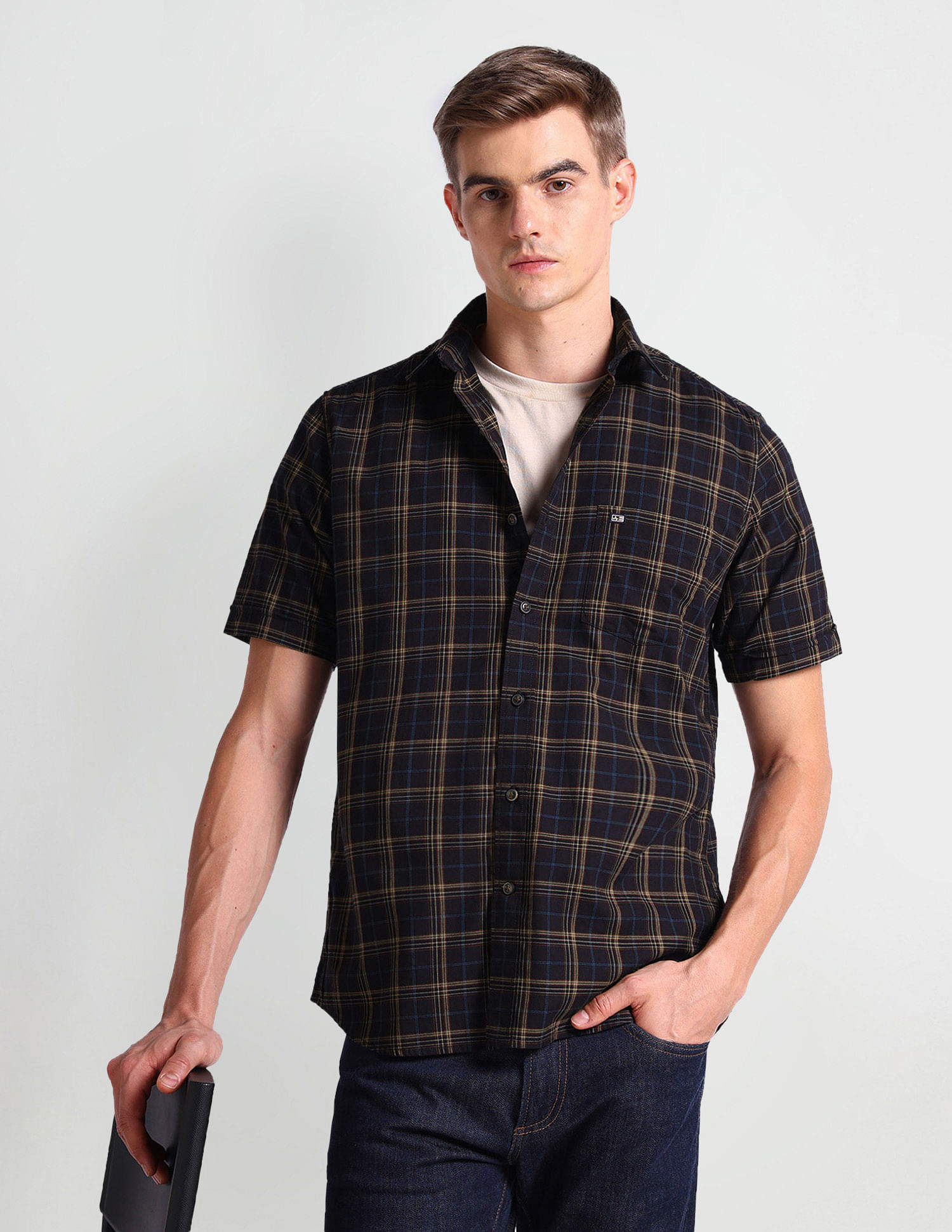Arrow Sports Twill Tartan Check Shirt