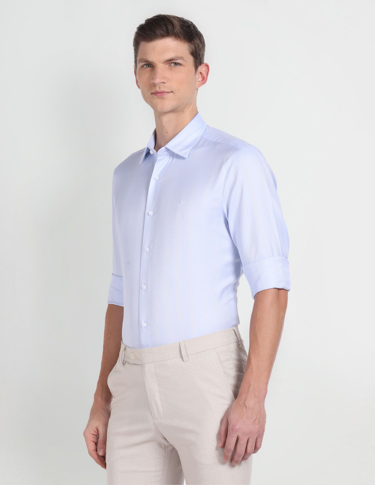 Arrow Patterned Dobby Tailored Fit Shirt