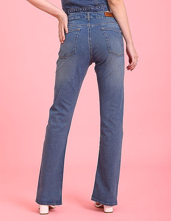 Flared Fit High waist Split hems Jeans with 20% discount!