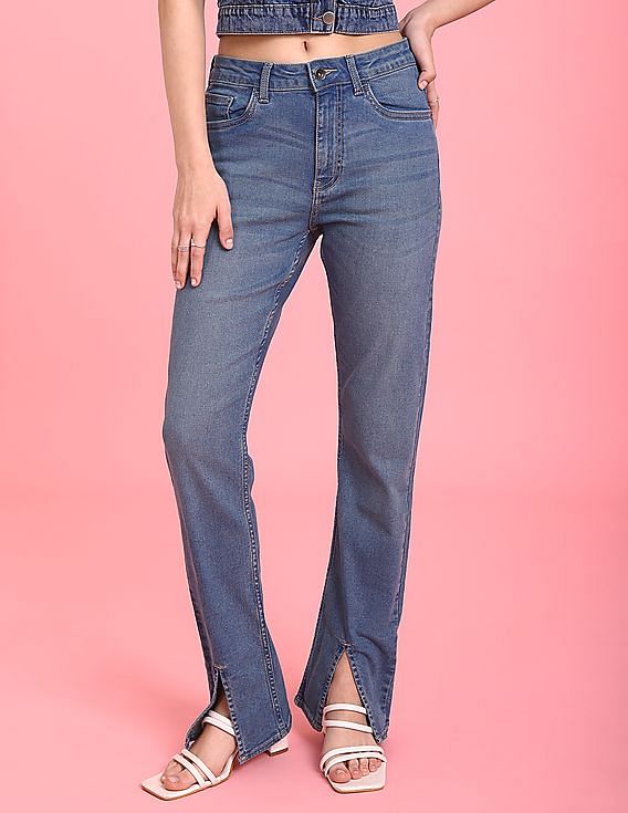 Buy Flying Machine Women High Rise Vintage Straight Fit Jeans - NNNOW.com