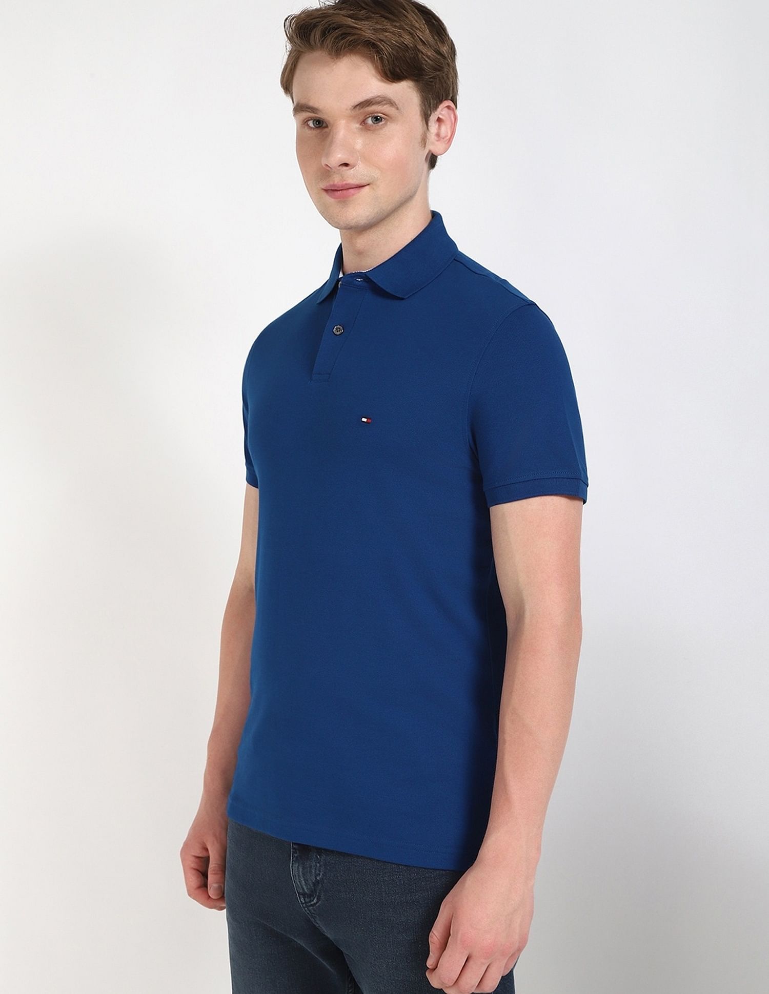 Tommy Hilfiger Solid Regular-Fit Cotton Polo Shirt