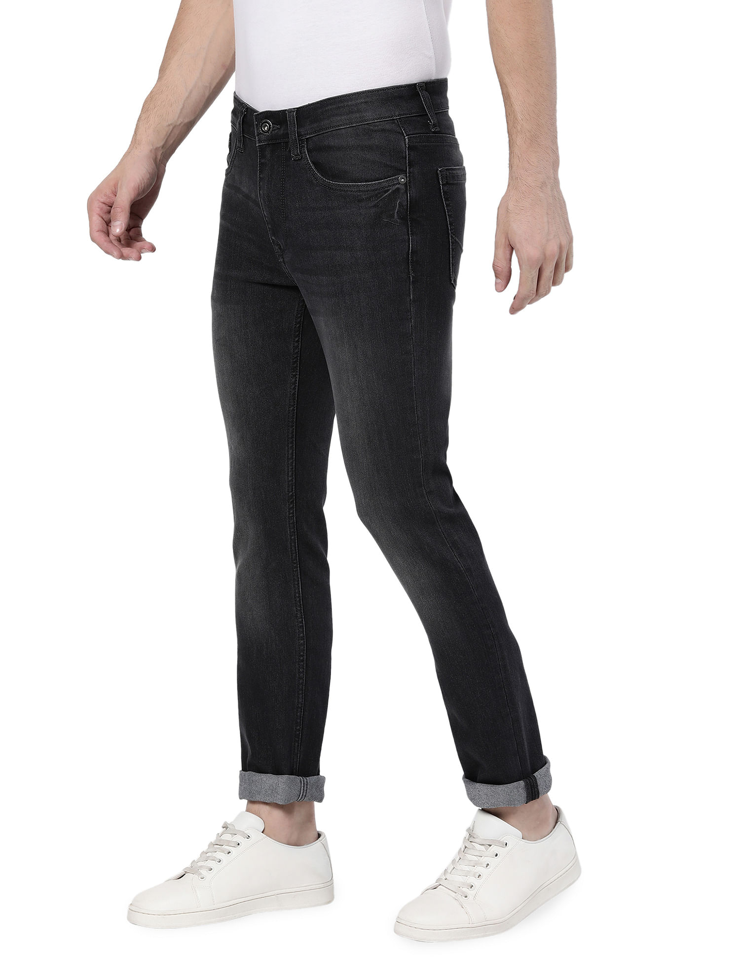 AD by Arvind Mid Rise Stone Wash Jeans