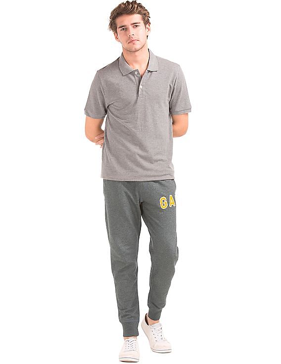 Buy GAP Men Grey Textured Logo Sweatpants - NNNOW.com