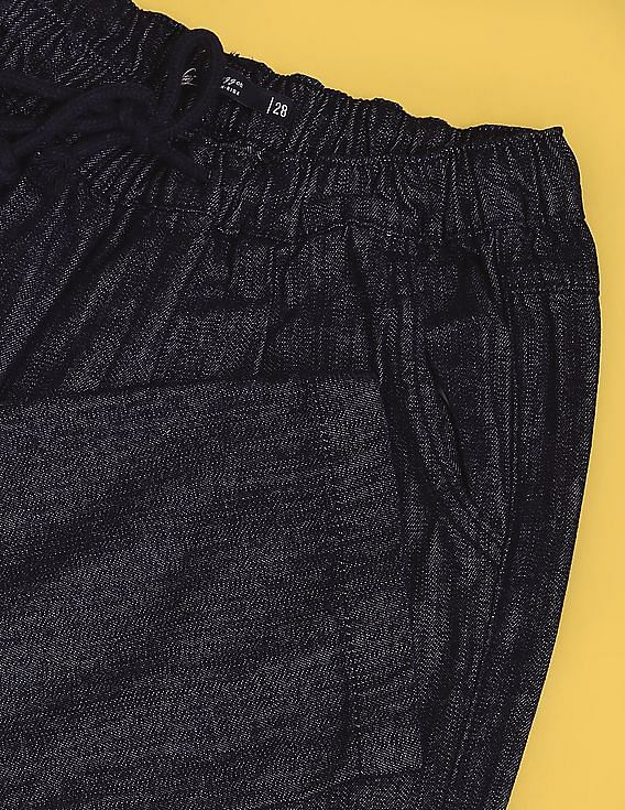 Flying Machine Women Pure Cotton Drawstring Waist Jogger Jeans
