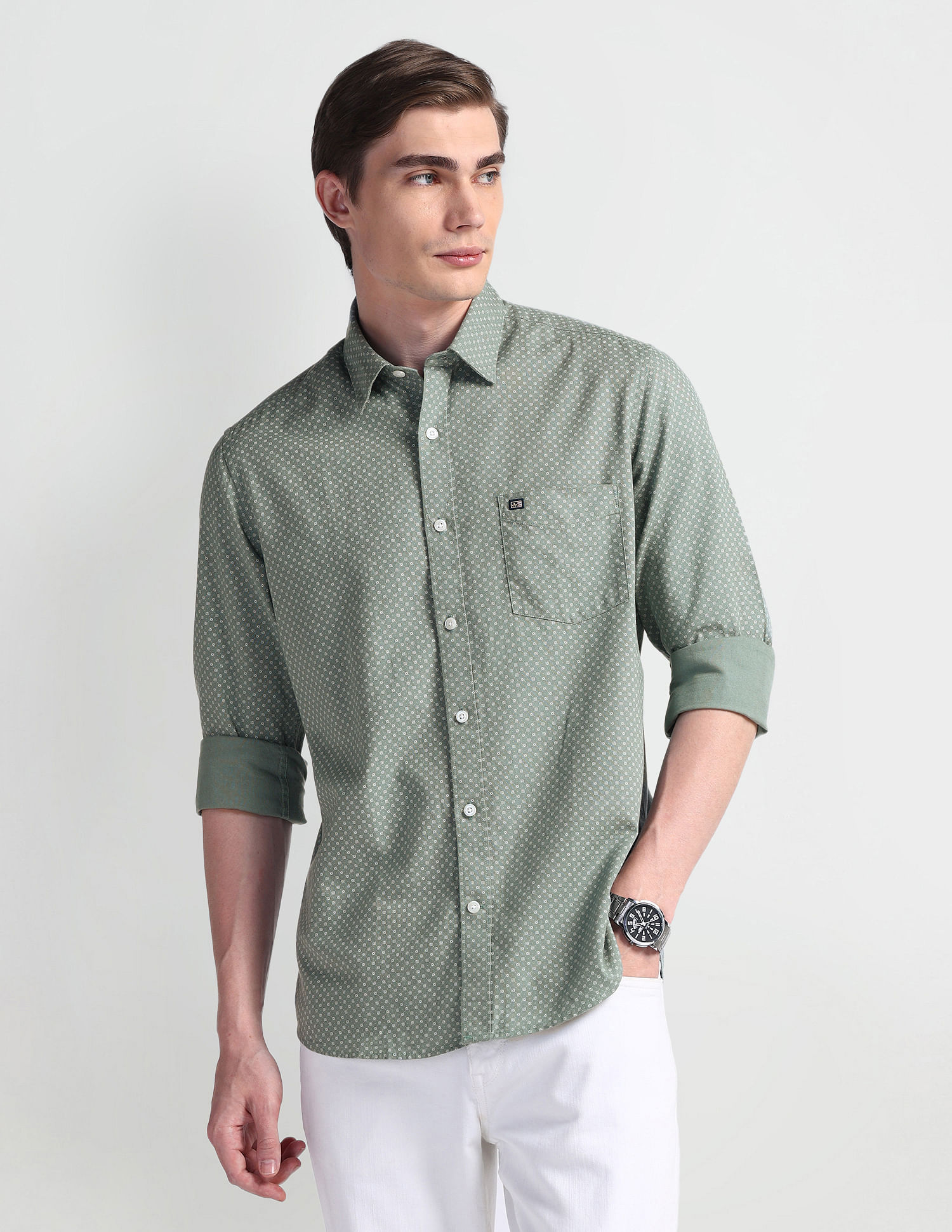 Arrow Sport All Over Print Manhattan Slim Fit Shirt