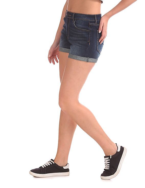 Buy Nelly Cheeky Fit Midi Denim Shorts - Light Blue Denim | Nelly.com