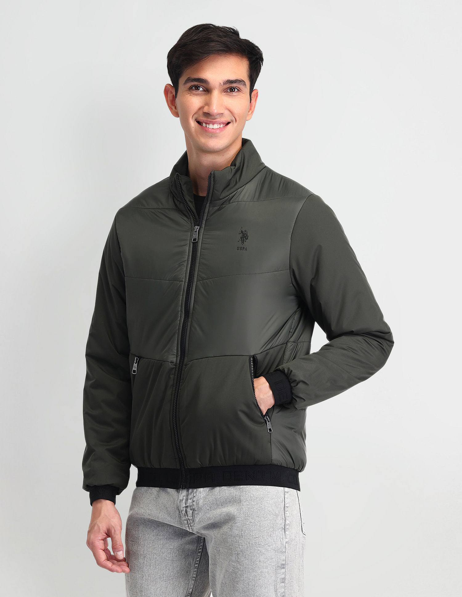 U.S. Polo Assn. Denim Co. Regular Fit Solid Padded Jacket