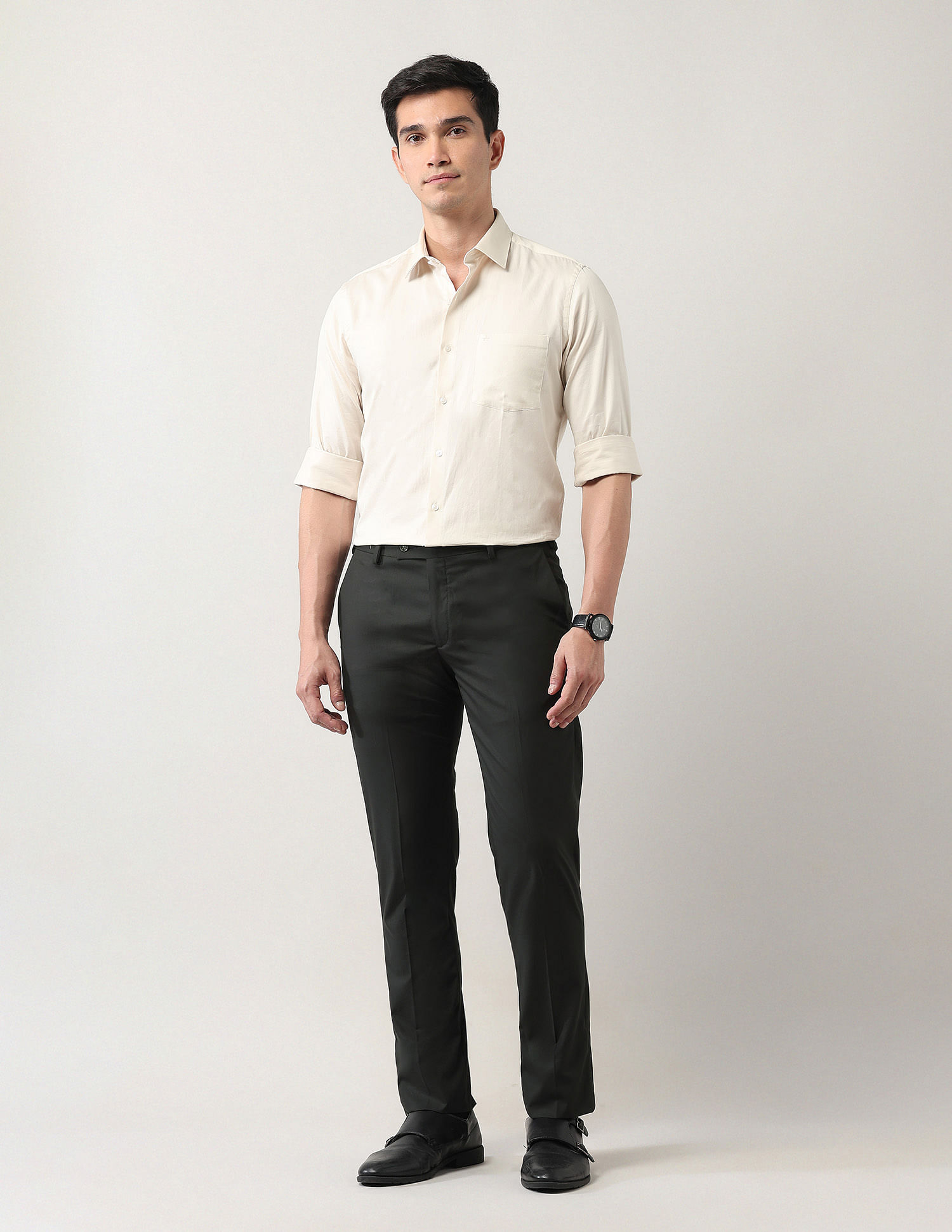 Arrow Mid Rise Regular Fit Autoflex Trousers