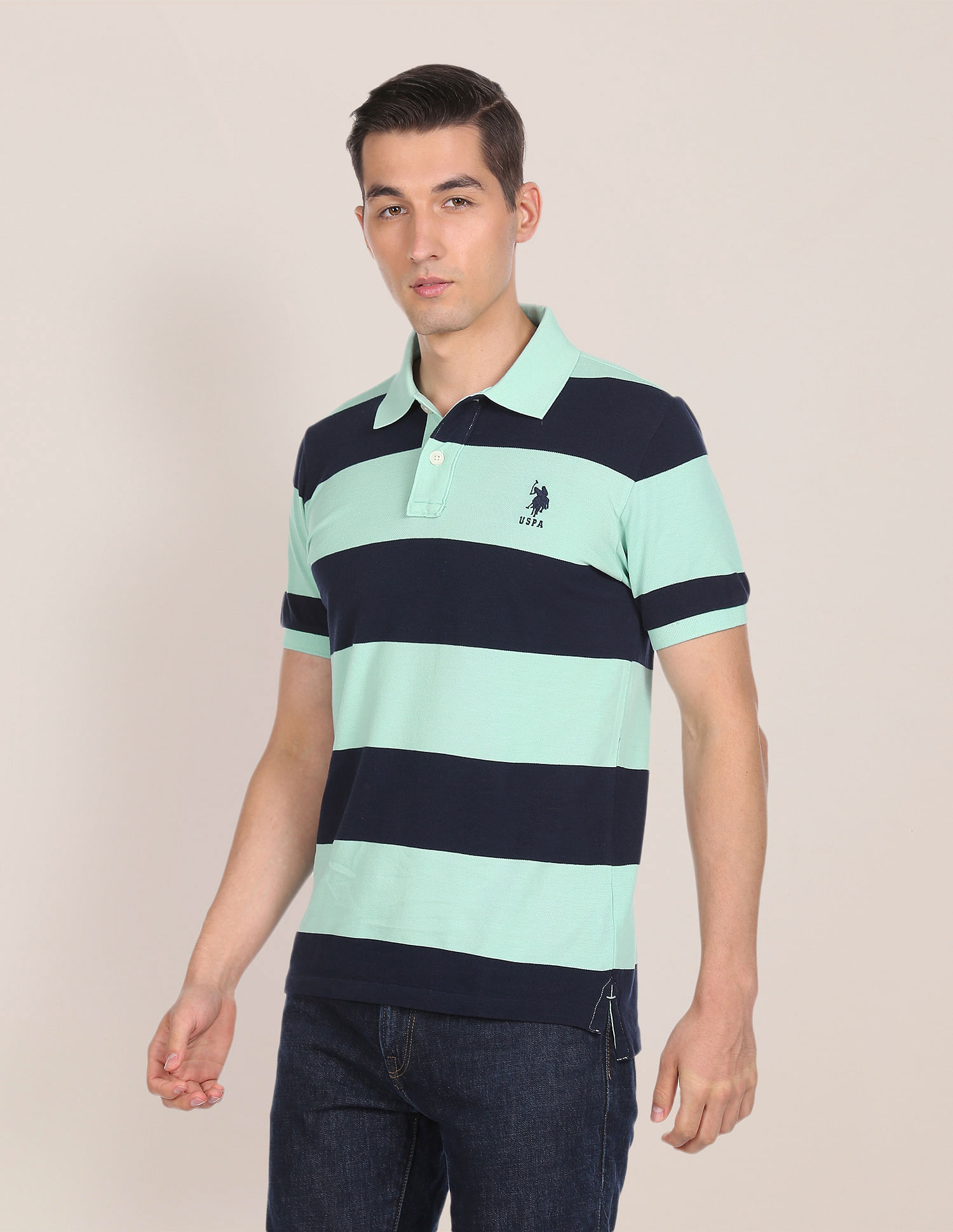 U.S. Polo Assn. Pique Striped Polo Shirt