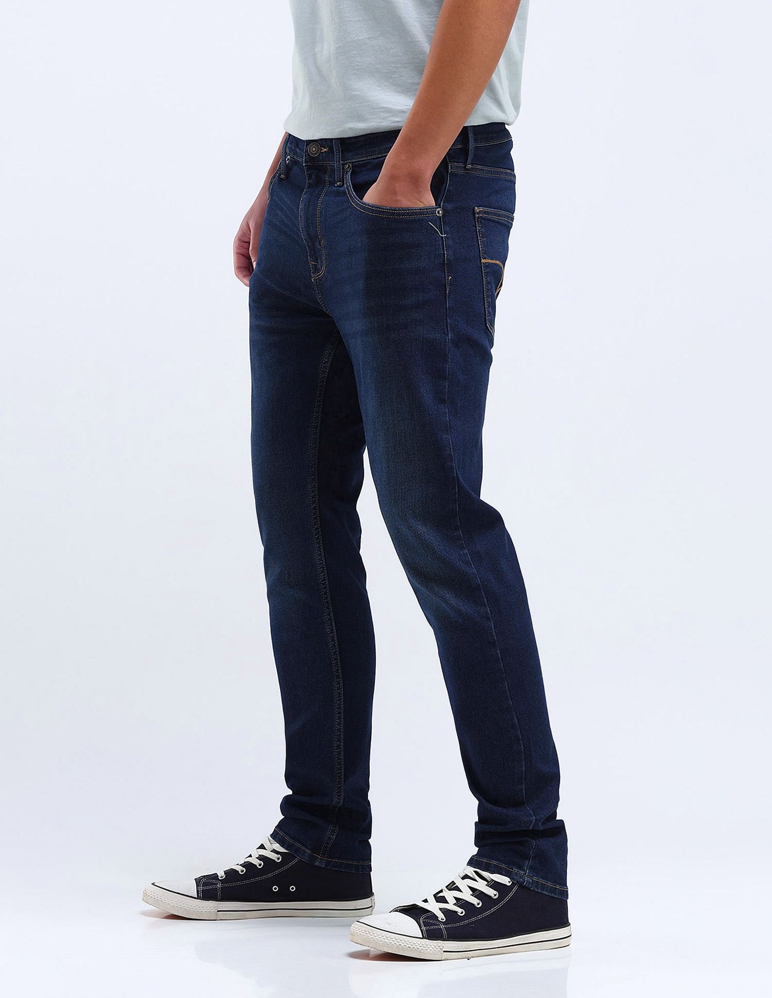 Flying Machine Slash Slim Tapered Stone Wash Jeans