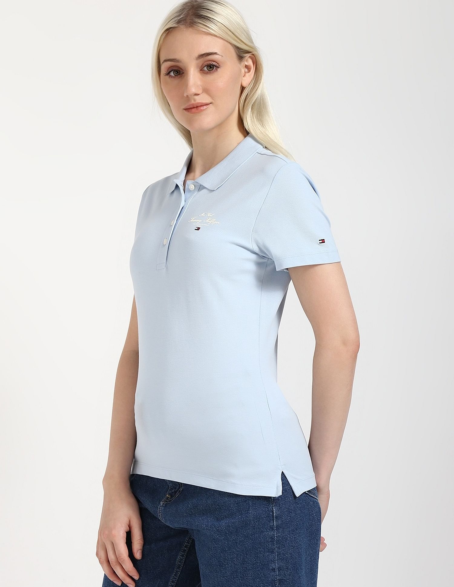 Tommy Hilfiger Solid Slim-Fit Cotton Polo T-Shirt